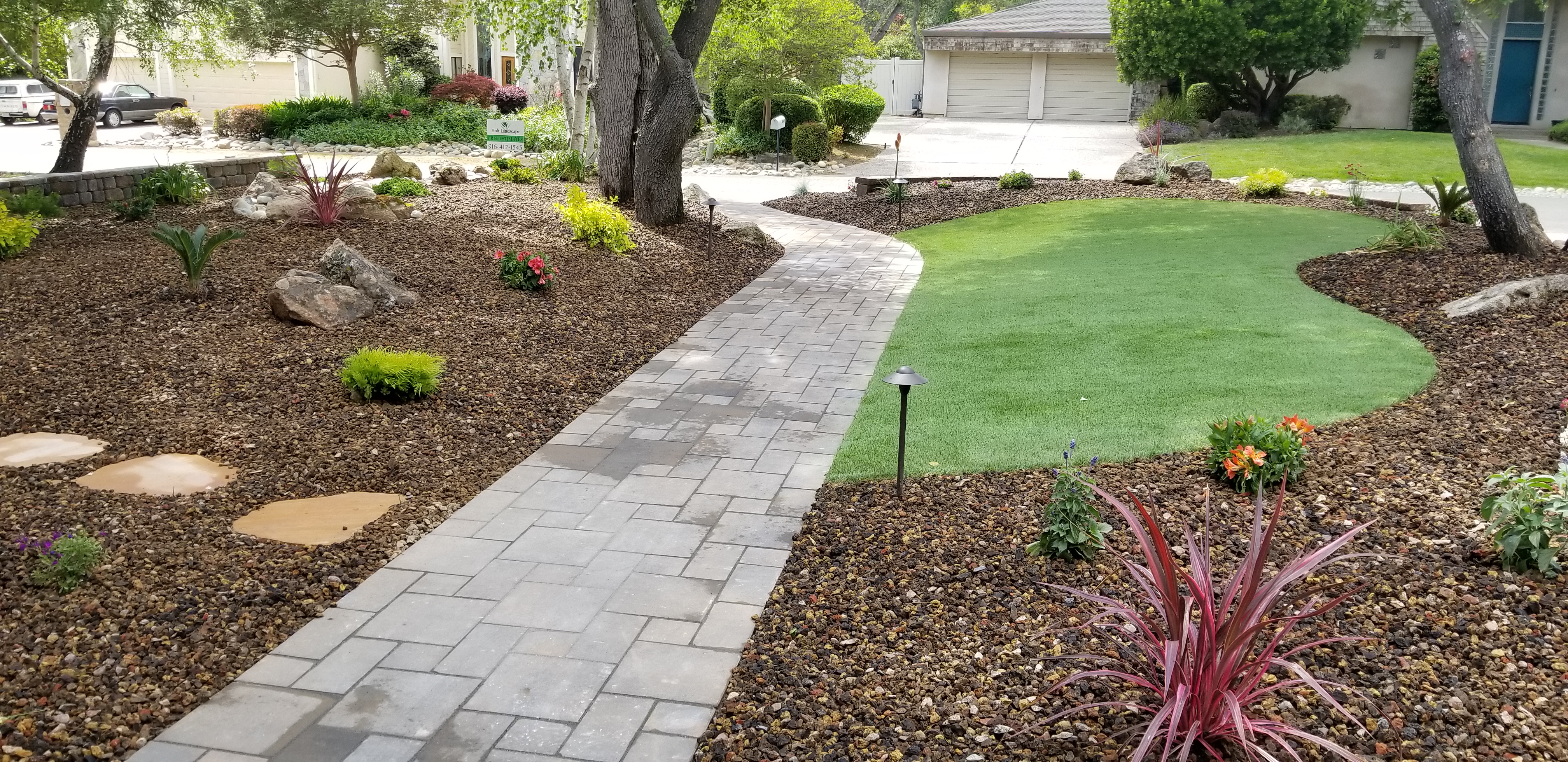 Paver Pathway & Artificial Turf