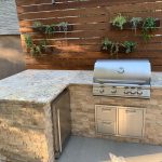 Outdoor BBQ with Ipe wood Screening Wall